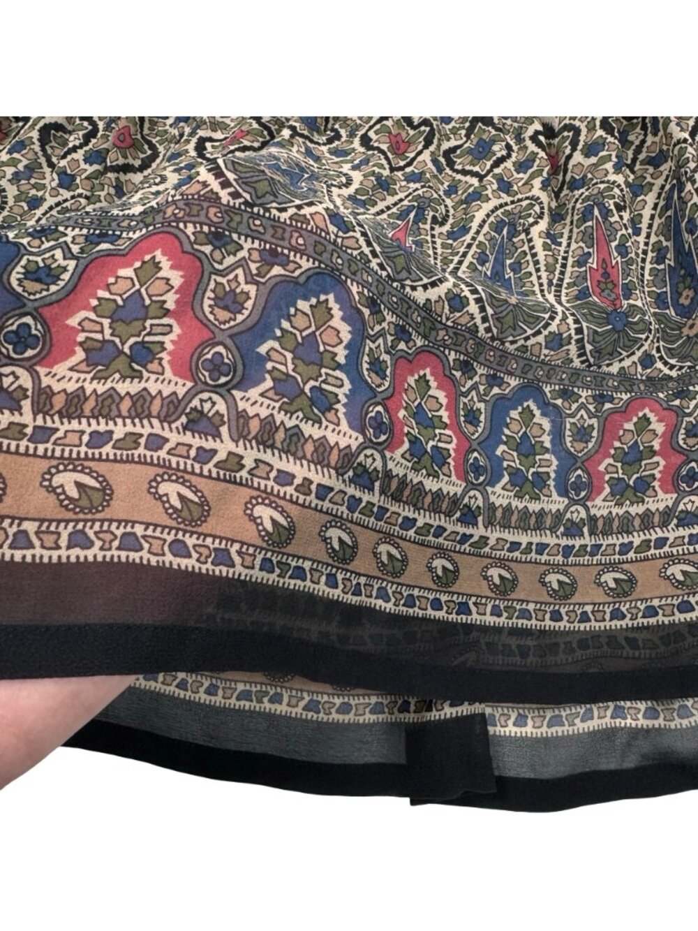 Joie Boho 100% Silk Embroidered Paisley Babydoll Top Sz XS Maximalist - Picture 9 of 14